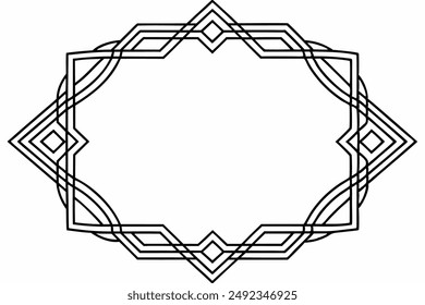 Elegant Frame Design with White Background, Vector Illustration, Cartoons, Clipart, Line Art, Elegant frame design vector with white background, perfect for illustrations, cartoons, clipart, and line 
