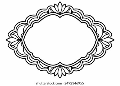 Elegant Frame Design with White Background, Vector Illustration, Cartoons, Clipart, Line Art, Elegant frame design vector with white background, perfect for illustrations, cartoons, clipart, and line 