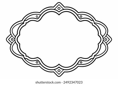 Elegant Frame Design with White Background, Vector Illustration, Cartoons, Clipart, Line Art, Elegant frame design vector with white background, perfect for illustrations, cartoons, clipart, and line 