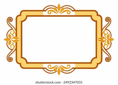 Elegant Frame Design with White Background, Vector Illustration, Cartoons, Clipart, Line Art, Elegant frame design vector with white background, perfect for illustrations, cartoons, clipart, and line 