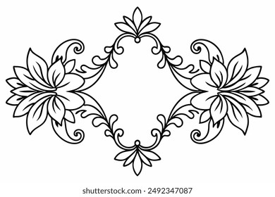 Elegant Frame Design with White Background, Vector Illustration, Cartoons, Clipart, Line Art, Elegant frame design vector with white background, perfect for illustrations, cartoons, clipart, and line 