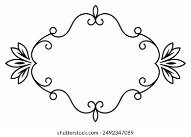 Elegant Frame Design with White Background, Vector Illustration, Cartoons, Clipart, Line Art, Elegant frame design vector with white background, perfect for illustrations, cartoons, clipart, and line 