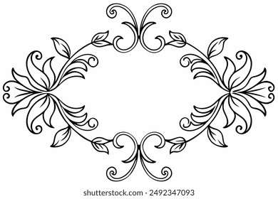 Elegant Frame Design with White Background, Vector Illustration, Cartoons, Clipart, Line Art, Elegant frame design vector with white background, perfect for illustrations, cartoons, clipart, and line 