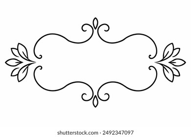 Elegant Frame Design with White Background, Vector Illustration, Cartoons, Clipart, Line Art, Elegant frame design vector with white background, perfect for illustrations, cartoons, clipart, and line 