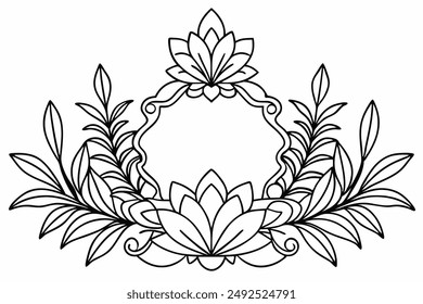 Elegant Frame Design with White Background, Vector Illustration, Cartoons, Clipart, Line Art, Elegant frame design vector with white background, perfect for illustrations, cartoons, clipart, and line 