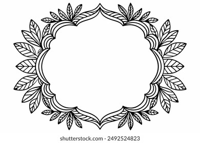 Elegant Frame Design with White Background, Vector Illustration, Cartoons, Clipart, Line Art, Elegant frame design vector with white background, perfect for illustrations, cartoons, clipart, and line 