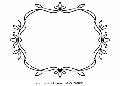 Elegant Frame Design with White Background, Vector Illustration, Cartoons, Clipart, Line Art, Elegant frame design vector with white background, perfect for illustrations, cartoons, clipart, and line 