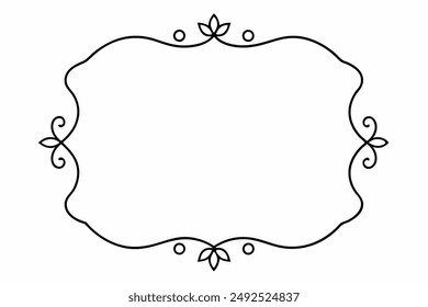 Elegant Frame Design with White Background, Vector Illustration, Cartoons, Clipart, Line Art, Elegant frame design vector with white background, perfect for illustrations, cartoons, clipart, and line 