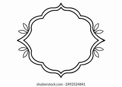 Elegant Frame Design with White Background, Vector Illustration, Cartoons, Clipart, Line Art, Elegant frame design vector with white background, perfect for illustrations, cartoons, clipart, and line 