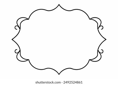 Elegant Frame Design with White Background, Vector Illustration, Cartoons, Clipart, Line Art, Elegant frame design vector with white background, perfect for illustrations, cartoons, clipart, and line 