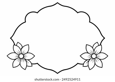 Elegant Frame Design with White Background, Vector Illustration, Cartoons, Clipart, Line Art, Elegant frame design vector with white background, perfect for illustrations, cartoons, clipart, and line 