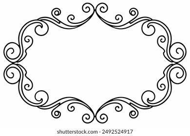 Elegant Frame Design with White Background, Vector Illustration, Cartoons, Clipart, Line Art, Elegant frame design vector with white background, perfect for illustrations, cartoons, clipart, and line 