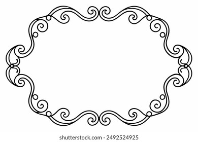 Elegant Frame Design with White Background, Vector Illustration, Cartoons, Clipart, Line Art, Elegant frame design vector with white background, perfect for illustrations, cartoons, clipart, and line 
