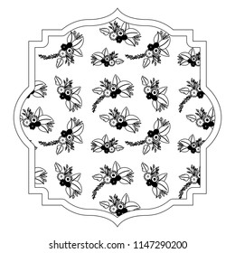 elegant frame with floral decoration pattern