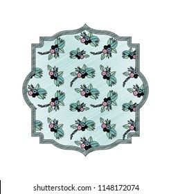 elegant frame with floral decoration pattern