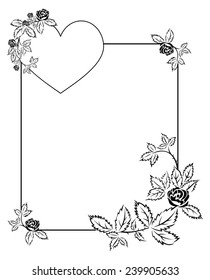 Elegant frame with floral ornament with text free area 