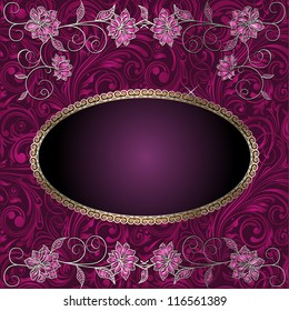 Elegant  frame with floral pattern.