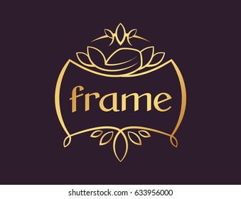 Elegant frame with floral pattern for brand, boutique or celebration