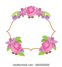 elegant frame with flowers decoration