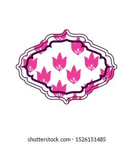 elegant frame with flowers and leafs icon vector illustration design