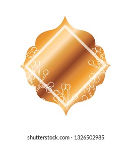 elegant frame golden isolated icon