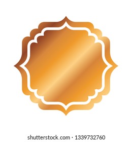 elegant frame golden isolated icon