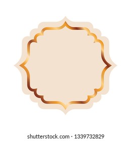 elegant frame golden isolated icon