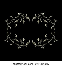 Eleganter Rahmen mit goldenen Blättern. Vektorgrafik einzeln. 1