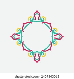 Elegant frame with hand drawn flowers and leaves, design template in line style. Vector background for wedding invitations, greeting cards, social media stories, label, corporate identity