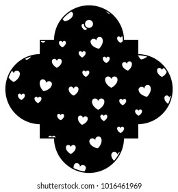 elegant frame with hearts pattern background