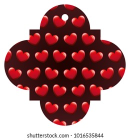 elegant frame with hearts pattern background