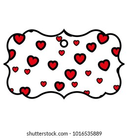 elegant frame with hearts pattern background