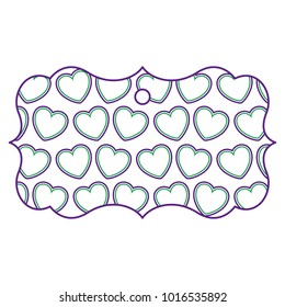 elegant frame with hearts pattern background