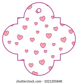 elegant frame with hearts pattern background