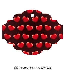 elegant frame with hearts pattern background