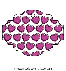 elegant frame with hearts pattern background