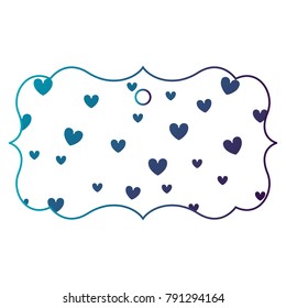 elegant frame with hearts pattern background