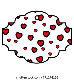 elegant frame with hearts pattern background