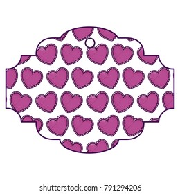 elegant frame with hearts pattern background