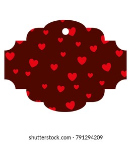 elegant frame with hearts pattern background