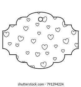 elegant frame with hearts pattern background