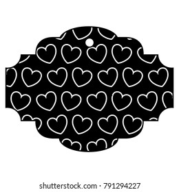 elegant frame with hearts pattern background
