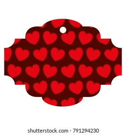 elegant frame with hearts pattern background