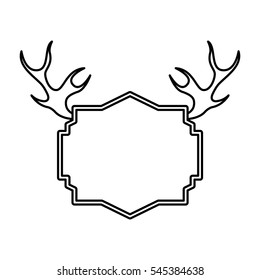elegant frame with horns vector illustration design