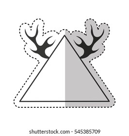 elegant frame with horns vector illustration design