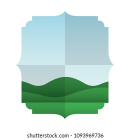 elegant frame with landscape scene