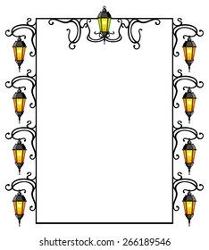 Elegant frame with lantern