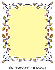 Elegant frame with leaves. Design element for advertisements, logo, banners, labels, prints, posters, web, presentation, invitations, weddings, greeting cards, albums. Vector clip art.