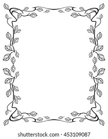 Elegant frame with leaves. Design element for advertisements, logo, banners, labels, prints, posters, web, presentation, invitations, weddings, greeting cards, albums. Vector clip art.