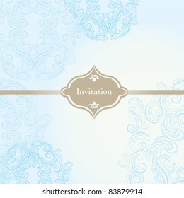 elegant frame on beautiful damask background